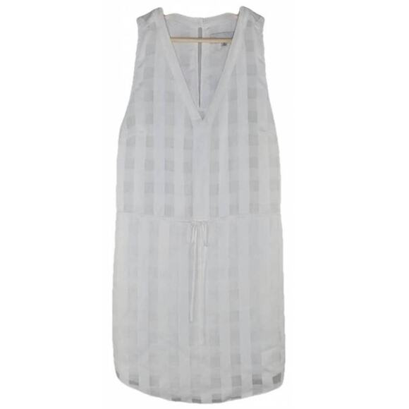 ANTHROPOLOGIE ADELYN RAE White Checkered Tie Waist Tank Top Tunic Mini Dress M - Picture 13 of 13